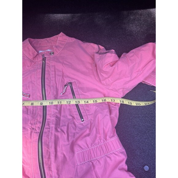 Vintage ANN TAYLOR LOFT Women's Pink Biker Style Zip up Jacket SZ MP - Picture 7 of 8